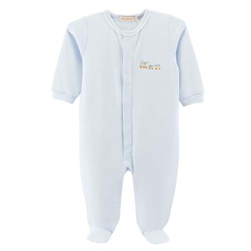 Little Train Embroidered Pima Footie