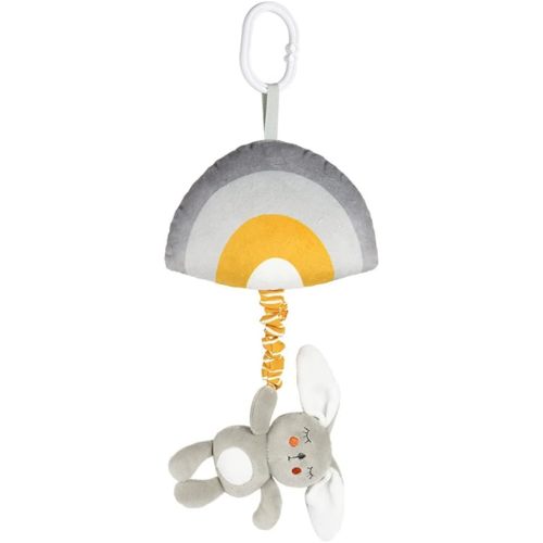 Baby Hanging Rattle Toys, Baby Lullaby Pull Musical, Soft Plush Early Development Stroller Car Toys with Squeaker for Infant (Rabbit)