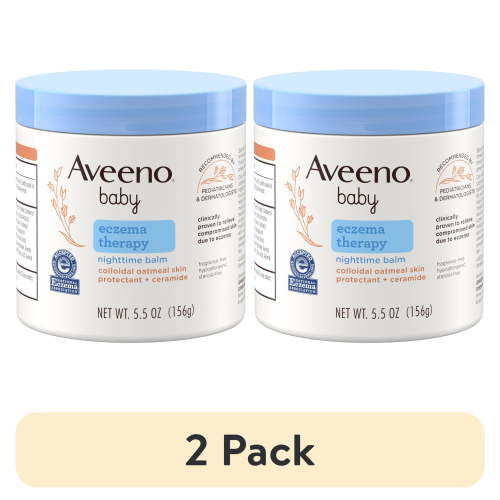 (2 pack) Aveeno Baby Eczema Therapy Nighttime Body Balm, Colloidal Oatmeal, 5.5 oz