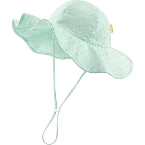 HONGTEYA Baby Sun Hat Toddler Girls Wide Brim Infant Beach Outdoor Summer Hat Sun Protection UPF 50+