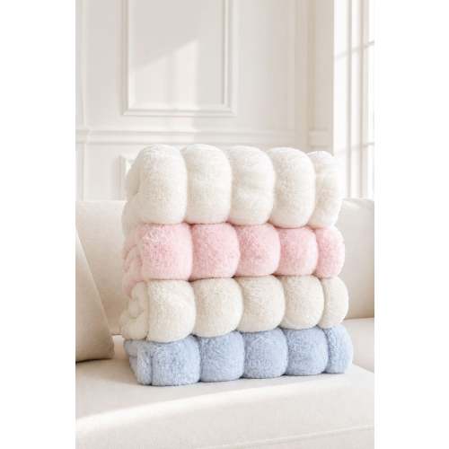 Double-Ruched Faux Fur Blankets