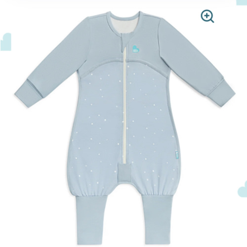 Sleep Suit Long Sleeve 1.0 TOG Cotton Powder Blue Twinkle