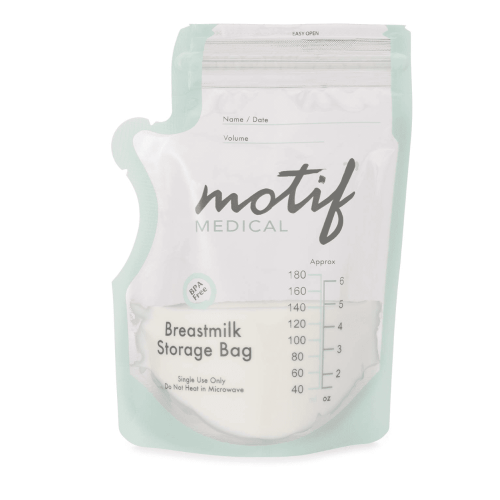 Motif Medical, Milk Storage Bags, 8 oz Milk Freezer Bag with Easy Pour Spout, BPA Free, Write-On Label - 90 Count