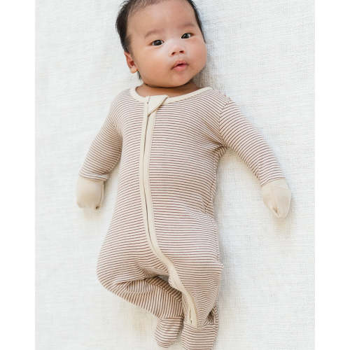 Peyton Zipper Sleeper - Wayne Stripe / Cranberry / NB