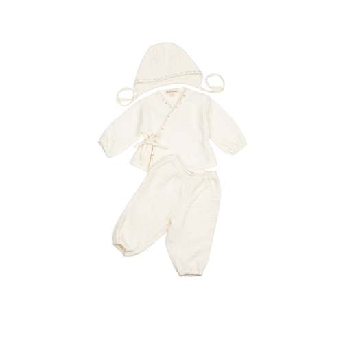 Gauze Three Piece Set - Pearl Flowers