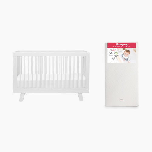 babyletto Hudson Crib & Pure Core Mattress Bundle - White