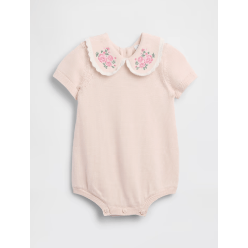 Baby Embroidered Collar Sweater Bodysuit