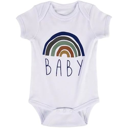 Cnins Newborn Baby Bodysuit - Pregnancy Announcement & Infant Loss Gift, Coming Soon & Rainbow Design Coming Home Outfit