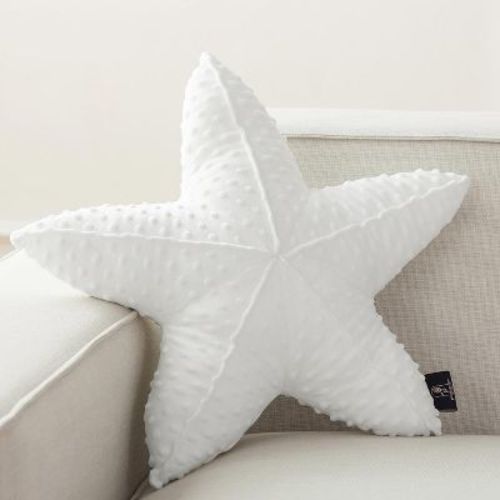 Phantoscope Starfish Shaped Velvet Throw Pillow Ocean Series Decorative Pillow, 20.5x20.5, White