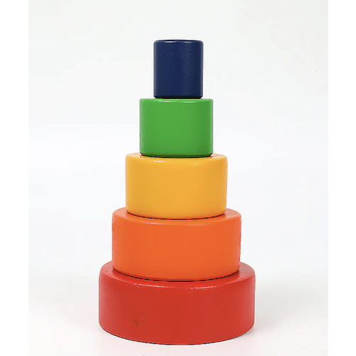 **Pre-order (Ships in 2-3 Weeks)**5 Pcs Wooden Stacking & Nesting Cup Bowl Set – Primary Rainbow