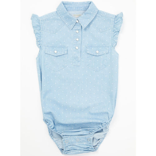 Shyanne Infant Girls' Chambray Flutter Western Onesie