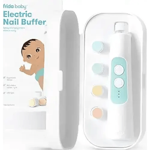 Frida Baby Electric Nail Buffer, Safe Baby Nail File & Trimmer Kit, White