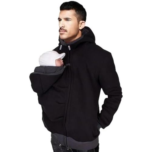 Kangaroo Shirt for Dad and Baby Mens Baby Carrier Shirt Men's Fashion Hoodies & Jacket Zipper Hoodie Fashion Sweatshirt