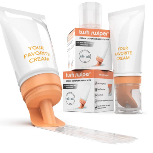 Eli & Ali Tush Swiper - Diaper Rash Cream & Butt Paste Applicator - Universal Fit for Most Diaper Creams | Mess-Free & Hygienic Alternative to Cream Spatula - Carry Less Baby Gear - Orange, 2 Pack