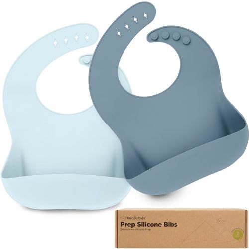 KeaBabies Silicone Bibs - Ocean