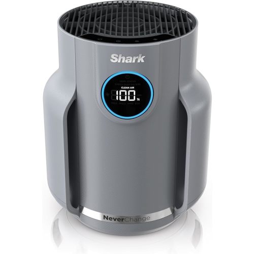 Shark Air Purifier for Home, NeverChange Compact Pro, for Bedroom, Nursery, Home Office, Dorm, HEPA-Exceeding Filter, Captures Pollutants, Pet Dander, Dust, Odor, Smoke, and More, HP071BRN, Winter Fog