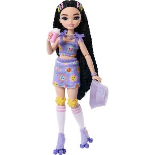 Barbie Dream Besties Renee Roller Skating Fashion Doll with 12 Video and Food Themed Accessories