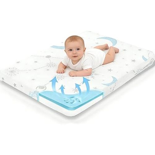 PanKers Pack and Play Mattress, 38"x26"x1.5" Dual Sided Premium Memory Foam Pack N Play Mattresses pad, Breathable Mattress for Pack N Play Pen with Washable Soft Cover