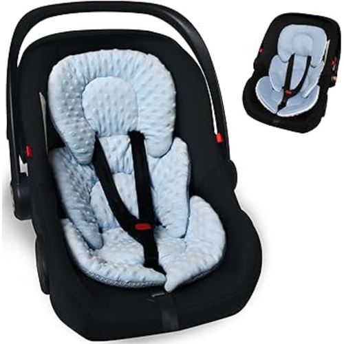 Infant Carseat Insert, 2-in-1 Reversible Baby Car Seat Cushion for Newborn Toddler Head & Body Support Car Seat Pad for Carseats, Strollers, Swings, Bouncers