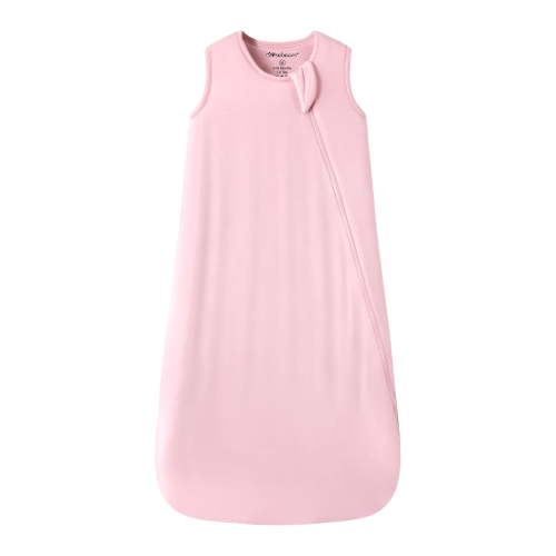 Mosebears Unisex Baby Sleep Sack 1.0 TOG, Supersoft Rayon Made from Bamboo Wearable Blanket with 2-Way Zipper (Blush,6-18 Months)
