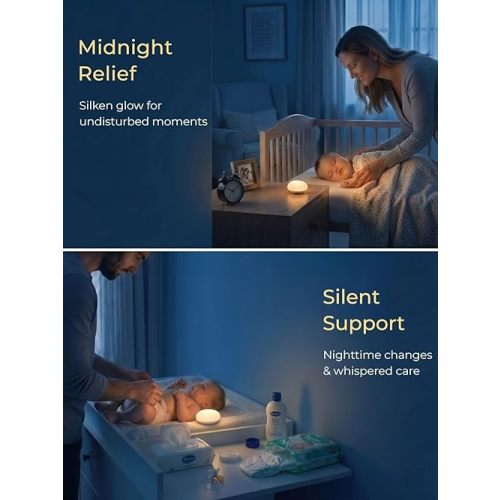EASZZZ Baby Night Light, Nursery Night Lamp for Breastfeeding, Soft BPA Free Silicone Touch Night Lamp, Eye Caring, Easy Flip Design, Stepless Dimming, 1-Pack
