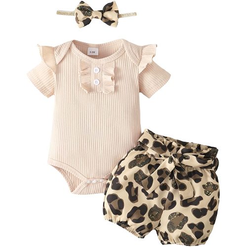 Mioglrie Newborn Baby Girl Clothes Romper Shorts Set Cute Infant Summer Outfits Cotton Baby Clothes for Girls