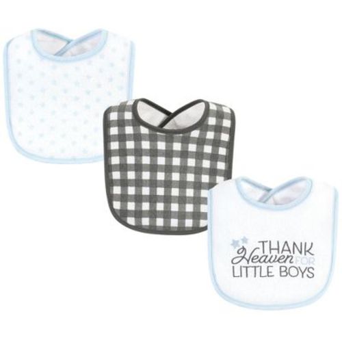 Hudson Baby Infant Boy Fiber Filled Drooler Bibs 3pk, Thank Heaven Blue Stars, One Size