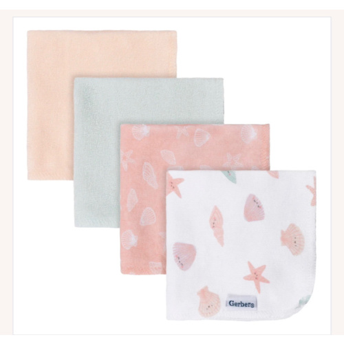 4-Pack Baby Girls She Sells Sea Shells Terry Washcloths – Gerber Childrenswear