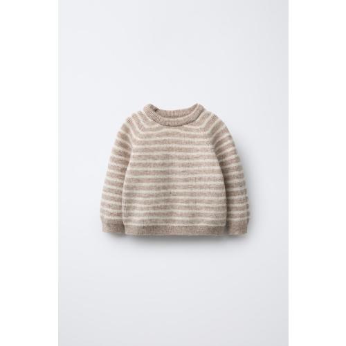 WOOL AND CASHMERE STRIPED SWEATER - Tan marl | ZARA United States