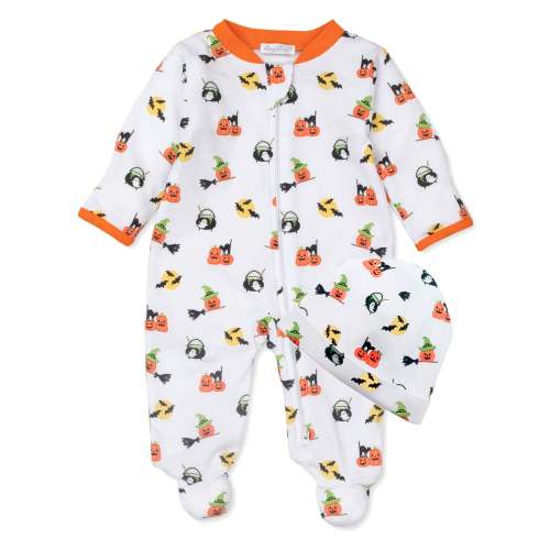 Hello Halloween Zip Footie & Hat Set
