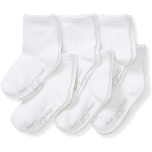 Burt's Bees Baby Organic Ankle & Crew Socks with Non-Slip Grips, 6-Pack