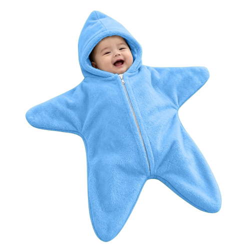 Takafot Baby Starfish Onesie Halloween Zipper Hooded Star Suit Newborn Outfit Newborn Picture Outfit for Halloween Christmas Festival and Baby Party Dressing‑Up