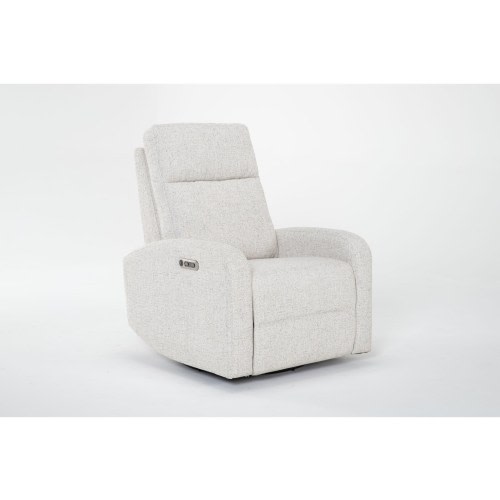 Decorah Cream Power Swivel Glider Recliner with USB | Living Spaces