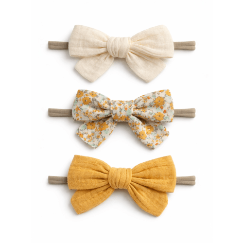 3-Pack Nylon Bows, Hazel