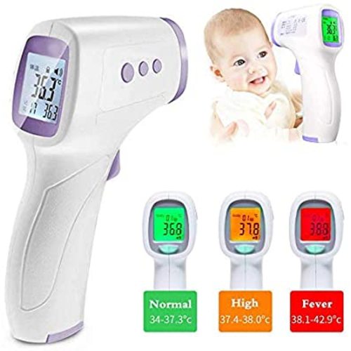 Infrared Forehead Thermometer, Accurate Digital Thermometer Non-Contact Laser Thermometer Temperature Gun Portable Body Basal Thermometer Gun with LCD Display for Infants and Adults, immediate Result