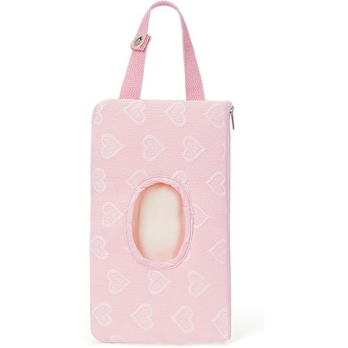 Quilted Baby Wipe Holder Quilted Wipe Pouch Portable Hanging Floral Wet Wipes Bag for Car, Stroller