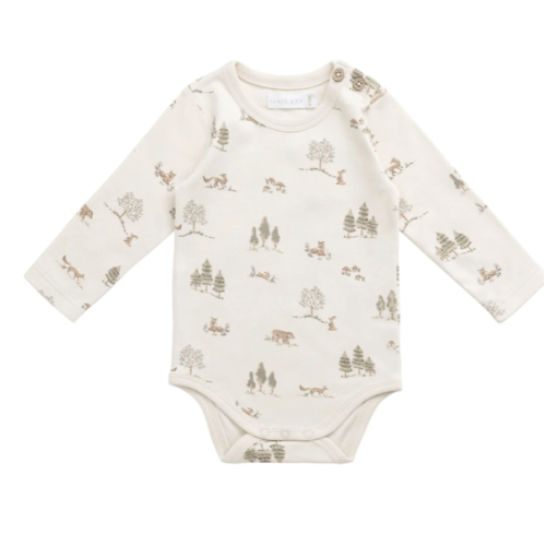 Organic Cotton Fernley Bodysuit - Pine Forest Friends – Jamie Kay USA