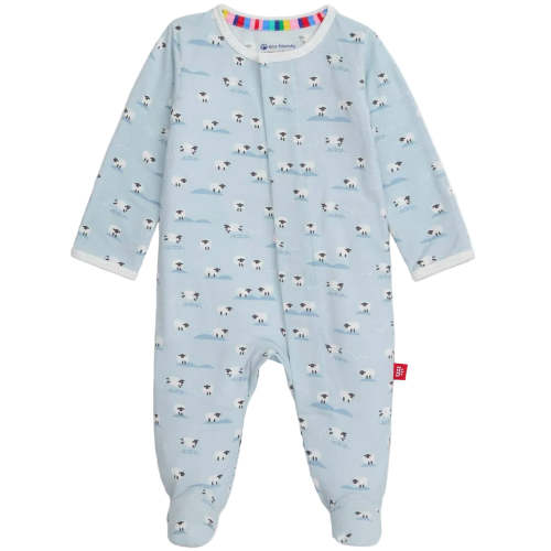 Baa Baa Baby Blue Modal Magnetic Footie