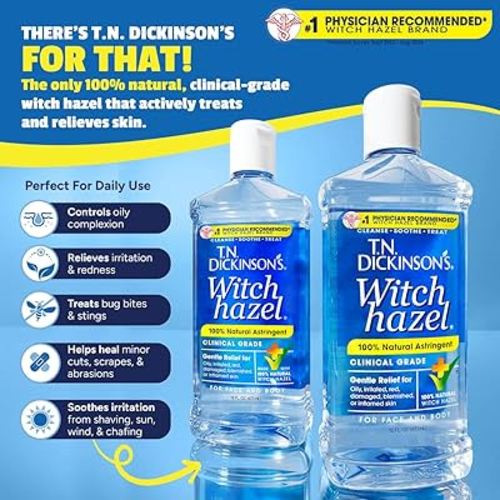 T.N. Dickinson's Witch Hazel 100% Natural Astringent for Face and Body, 8 fl oz