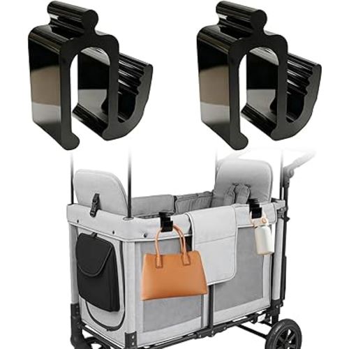Universal Wagon Accessories, Upgraded Side Hooks with 30kg Load Capacity - Sturdy Stroller Hooks & Space-Saving Travel Organizer for All Wagon Stroller (2PCS)