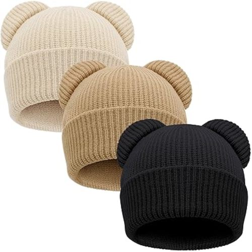 Baby Beanies Toddler Winter Hats with Bear Ears Soft Infant Knit Hat Warm Skull Cap for Baby Boys Girls 0-24 Months