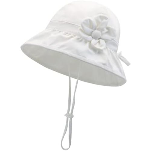 Baby Sun Hat UPF 50+ Toddler Bucket Hats Cute Girls Wide Brim Kids Cotton Hat for Outdoor Infant Beach Essentials