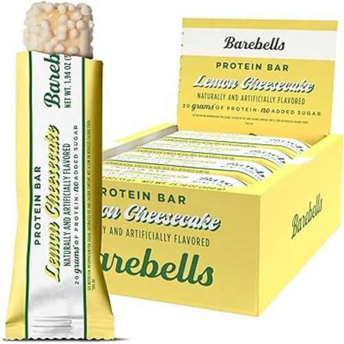 Barebells Protein Bars Lemon Cheesecake - Pack of 12, 20g High Protein Treats - Chocolate Nutrition Bar with 1g Total Sugars - On-The-Go Breakfast or Post-Workout Snack