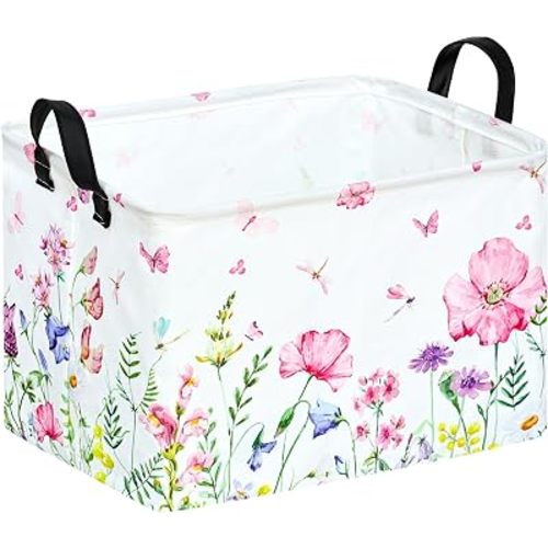 Rectangle Gift Shelf Nursery Storage Basket Laundry Hamper Storage Box and Bins for Home Clothes with Handles