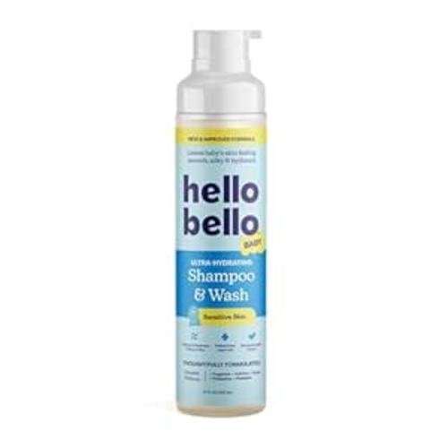 Hello Bello Ultra-Hydrating Baby Shampoo & Body Wash, Fragrance-Free, Tear Free & Safe for Sensitive Skin, 10oz Bottle