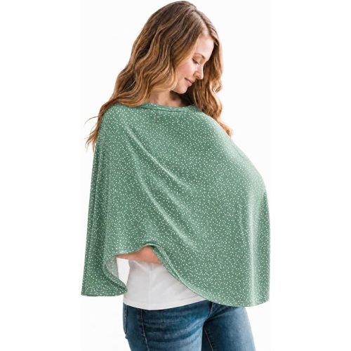 Copper Pearl Nursing Cover for Breastfeeding – Multi-Use Baby Car Seat Cover, Stroller Cover & Breast Feeding Cover Up for Women, Stretchy Breathable High Quality Cover for Boy or Girl, Juniper