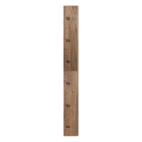 8" x 72" Growth Chart 6.5' Wood Wall Ruler Rustic Brown - Kate and Laurel: Metal Keyhole, Solid Wood, Ready to Hang
