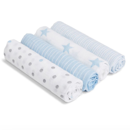 “Dapper” Muslin Swaddle 4pk | aden + anais