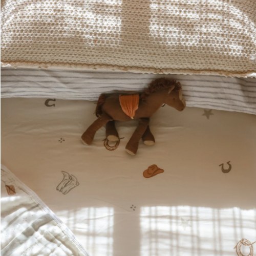 Vintage Country-Cowboy Blanket and Crib Sheet SET