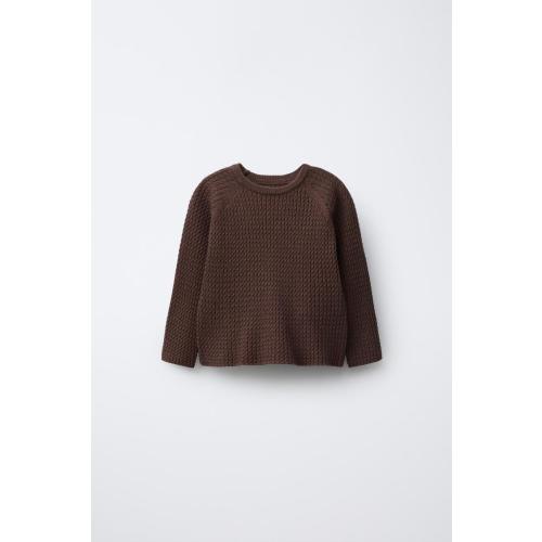 CABLE KNIT SWEATER - Brown | ZARA United States